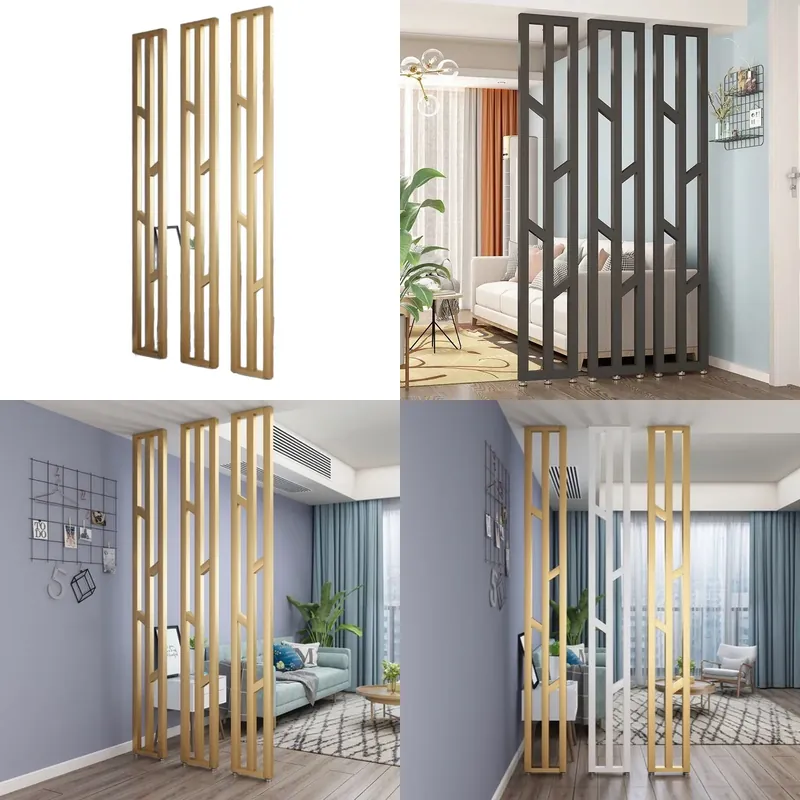 Shoji Screen Divider - 北欧風アイアン製間仕切りスクリーン モダンな自立型パーティションウォール リビングルームや玄関用 シンプルな装飾柱型セパレーター