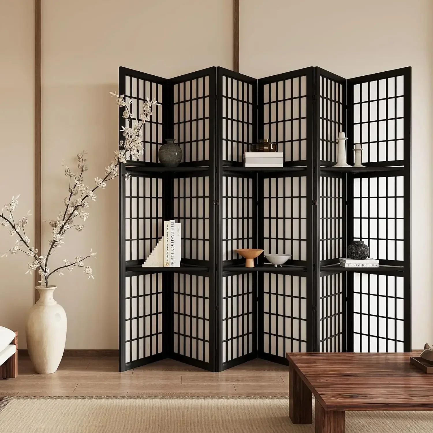 6枚パネル 5.6フィート 折りたたみ式 ポータブル ルーム - Shoji Screen Divider のレビューと価格