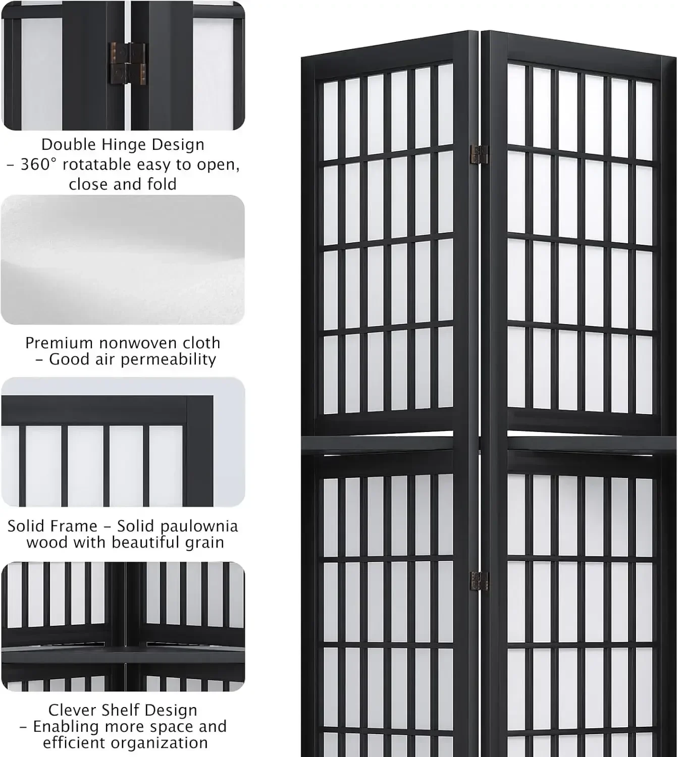 6枚パネル 5.6フィート 折りたたみ式 ポータブル ルーム - Shoji Screen Divider のレビューと価格